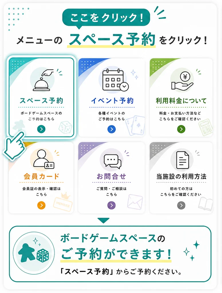 LINEリッチメニューのスペース予約ボタン